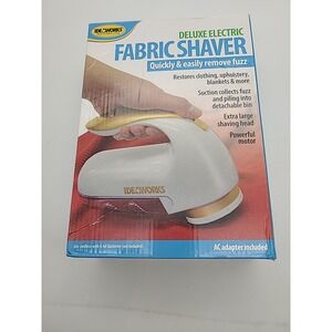 Ideaworks Fabric Shaver Deluxe Electric Restores Clothing Upholstery & More...10